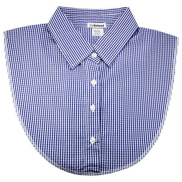 Blue and White Check Dickey Collar